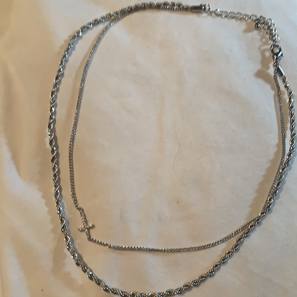 Double cross necklace